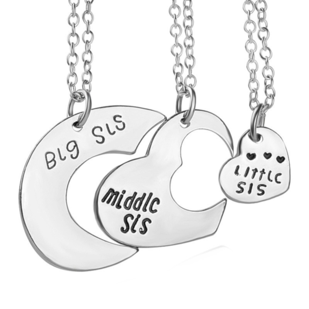 3-Pcs. Big Middle Little Sister Necklace Set 391S